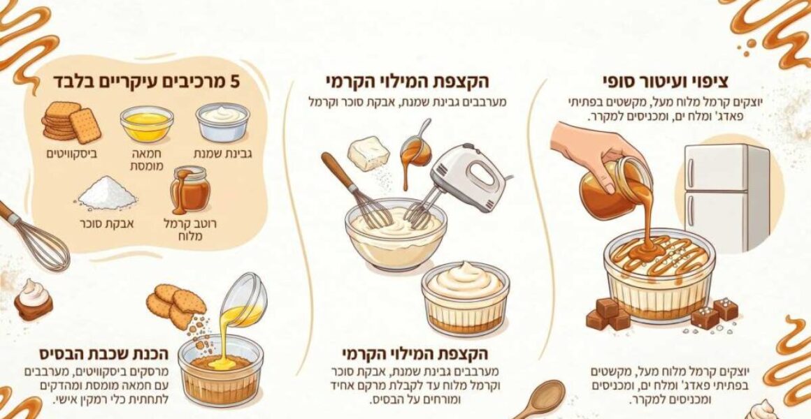 עוגת גבינה קרמל מלוח אישית ב-5 מרכיבים בלבד!