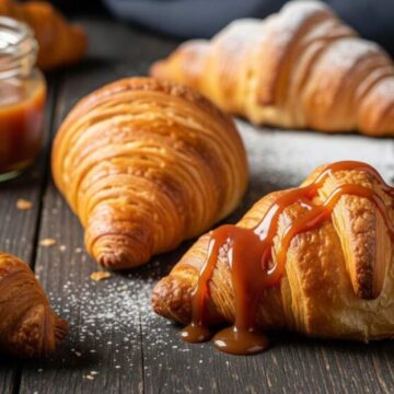 קרוקי: מתכון לקרואסונים ביתיים רכים עם רוטב קרמל עשיר