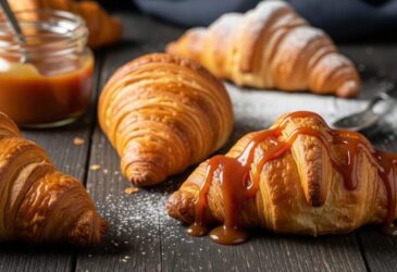 קרוקי: מתכון לקרואסונים ביתיים רכים עם רוטב קרמל עשיר