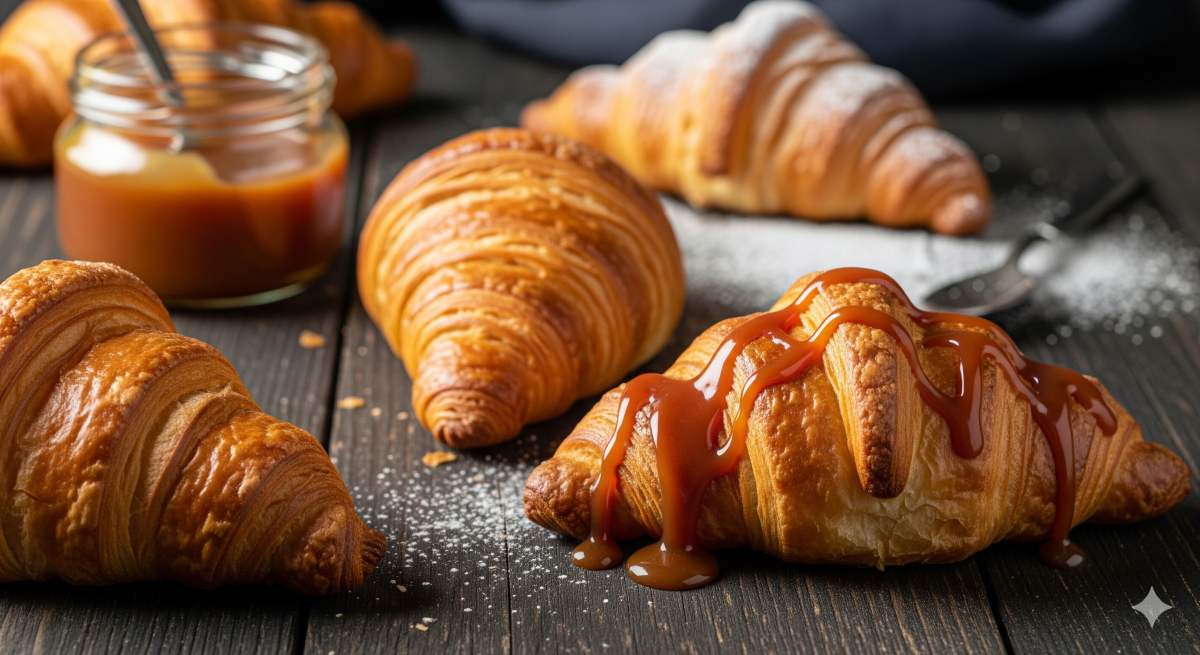 corason קרוקי: מתכון לקרואסונים ביתיים רכים עם רוטב קרמל עשיר